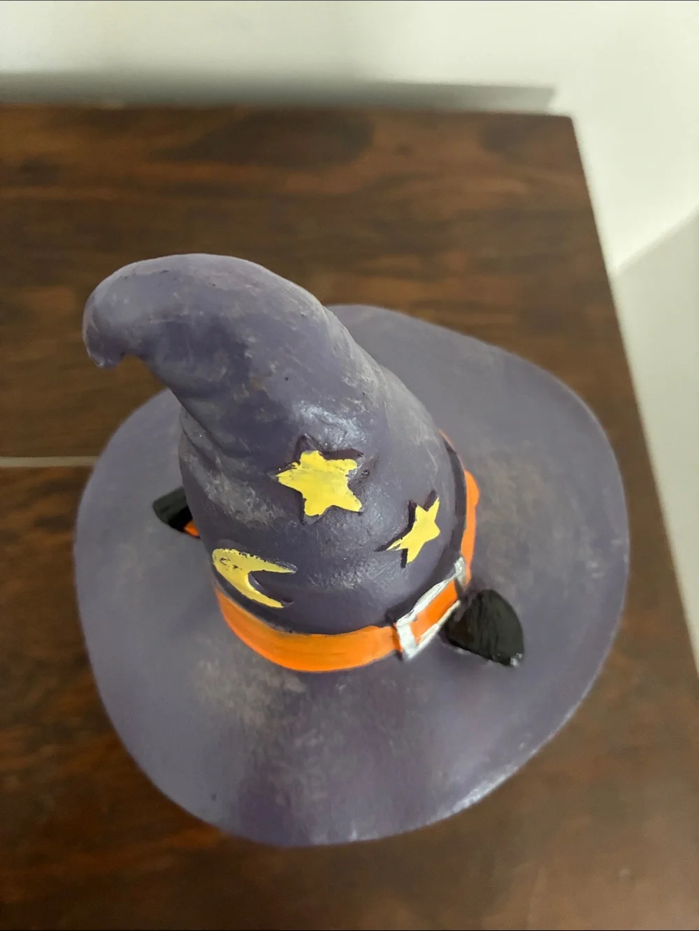 NWT- Black Cat w/ Purple Witch Hat on an LED Light Up Jack-o-lantern Pumpkin